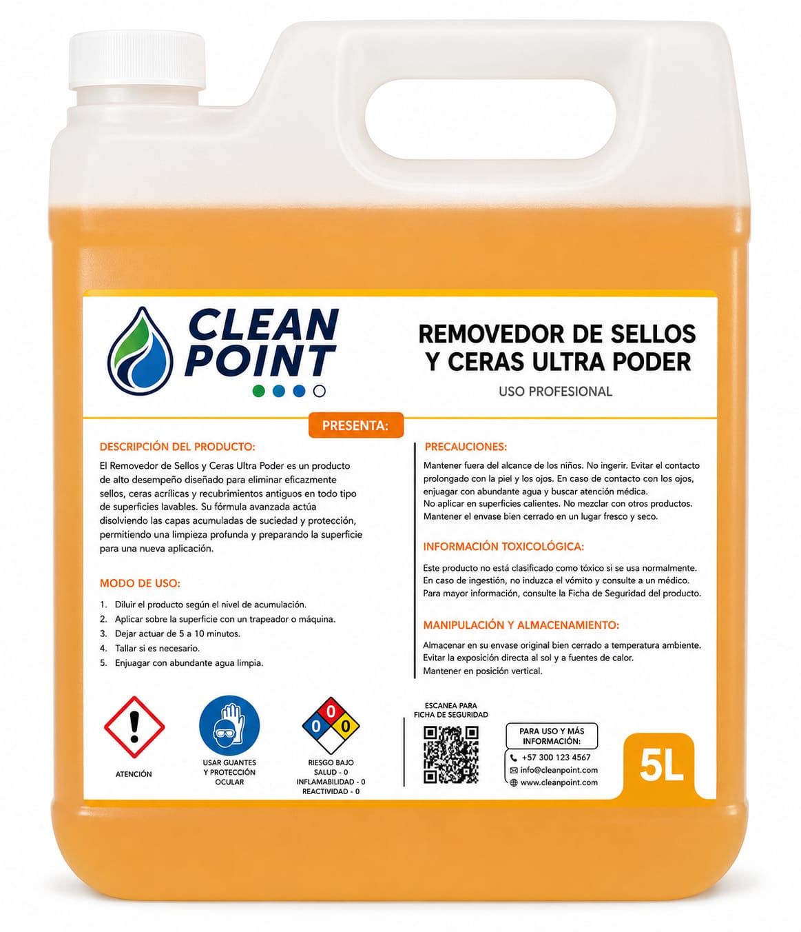 REMOVEDOR DE SELLOS Y CERAS CONCENTRADO ENV 5L