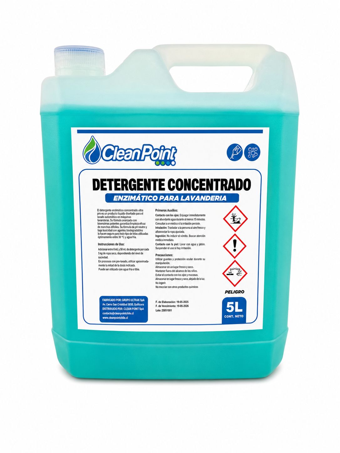 DETERGENTE CONCENTRADO ENZIMÁTICO PARA LAVANDERIA ENV 5L