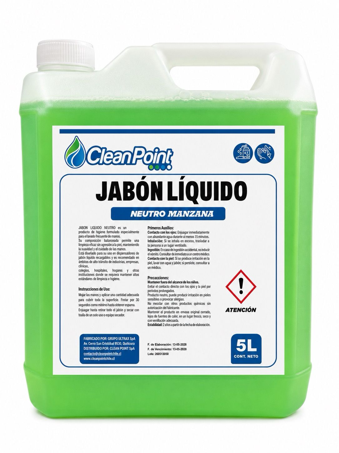 JÁBON LIQUIDO NEUTRO MANZANA ENV 5 L