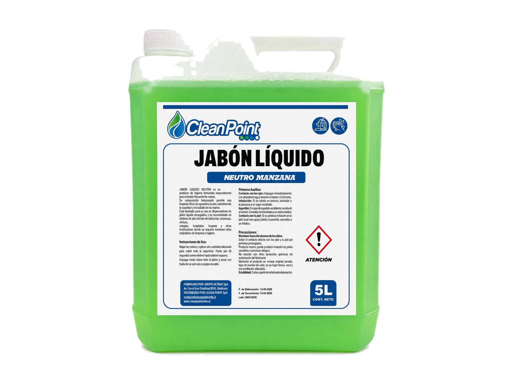 JÁBON LIQUIDO NEUTRO MANZANA ENV 5 L